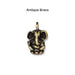 Antiqued brass Ganesh charm, front