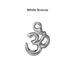 White bronze open Om charm, front
