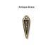 Antiqued brass woven spike charm, front