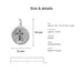 Antiqued silver cross coin charm size and details: 16 x 12 mm pewter, 2.5mm loop hole, made in Europe