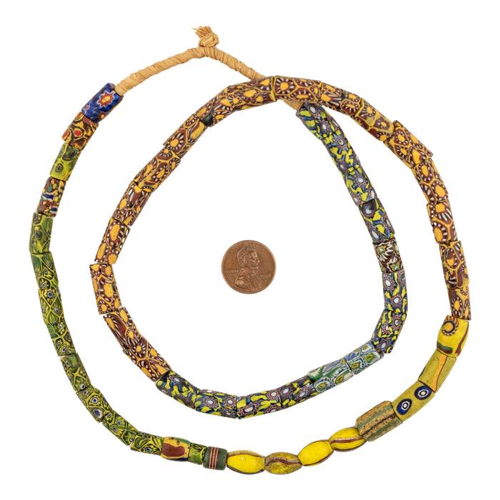 Thin Antique Venetian Millefiori African Trade Beads #20734