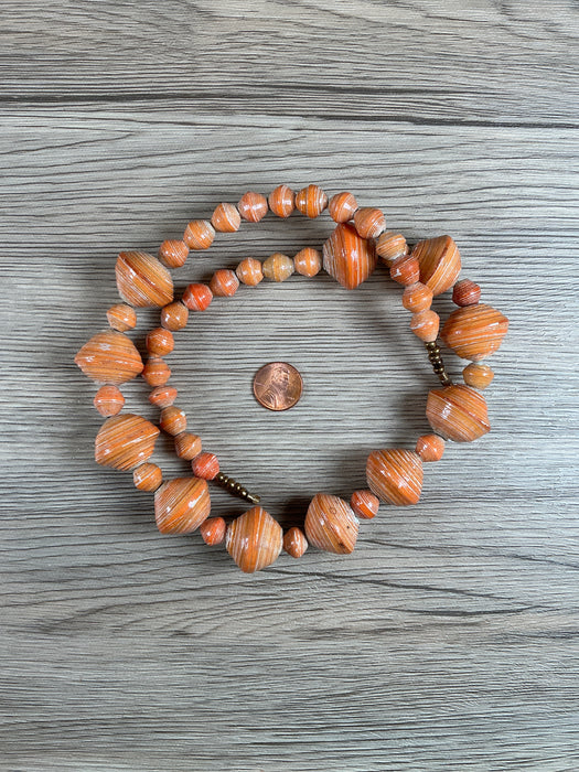 Hidden Gems: Assorted Orange Paper Beads
