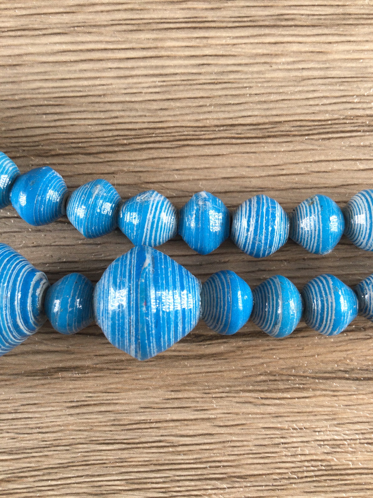 Hidden Gems: Turquoise Blue Recycled Paper Beads (Clasp Is Defective ...