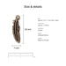Antiqued brass feather charm size and details: 23 x 7 mm pewter, 1.25mm loop hole, made in Europe
