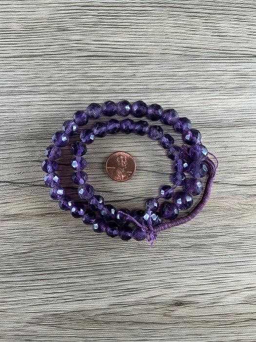 Hidden Gems: Faceted Round Amethyst Beads