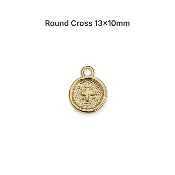 gold cross charms 06 option round