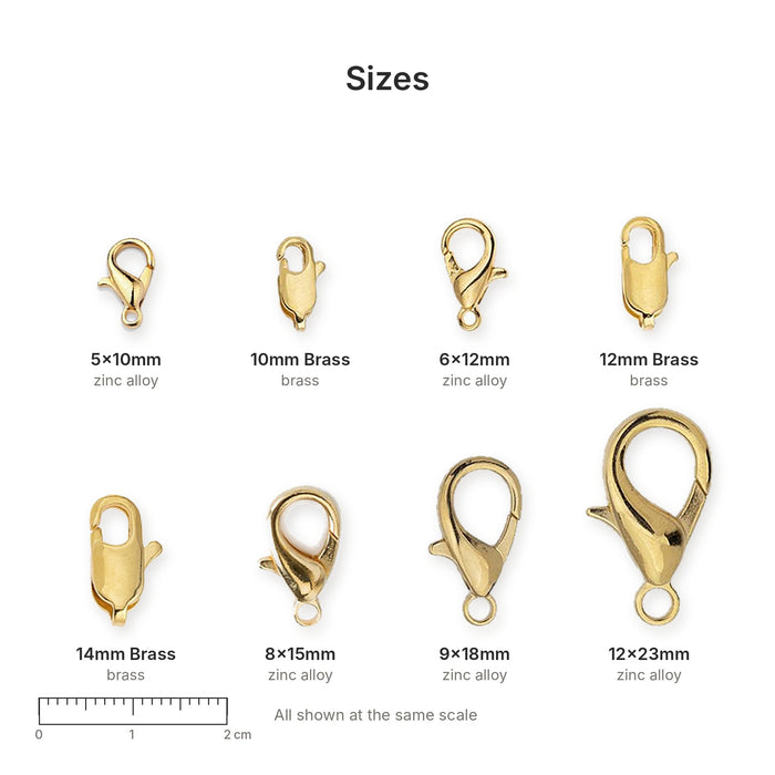 gold lobster clasps 04 sizes