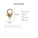 gold lobster clasps size details 8x15