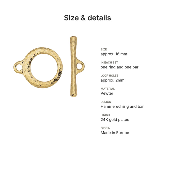 gold toggle clasps size details craftsman
