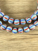 Hidden Gems: Blue Striped Round Java Glass Beads