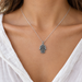 Antiqued silver hamsa hand charm on a fine chain necklace, design idea