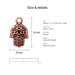 Antiqued copper hamsa hand charm size and details: 21 x 13 mm pewter, 2mm loop hole, made in Europe