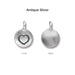 Antique silver heart charm front and back