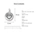 Antiqued silver heart coin charm size and details: 16 x 12 mm pewter, 2.5 mm loop hole, made in Europe