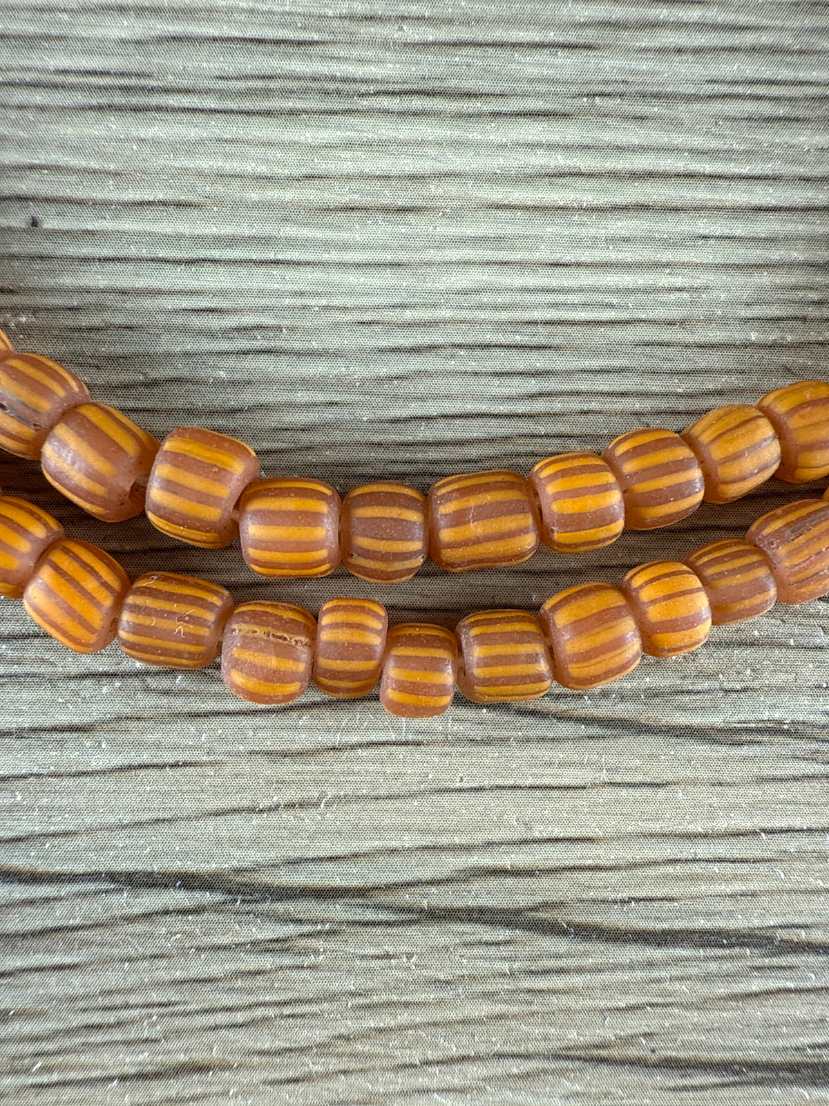 Hidden Gems: Orange Striped Java Glass Beads — The Bead Chest