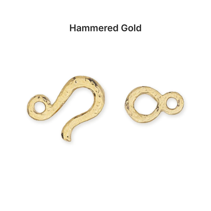 hook eye clasps 05 option hammered gold