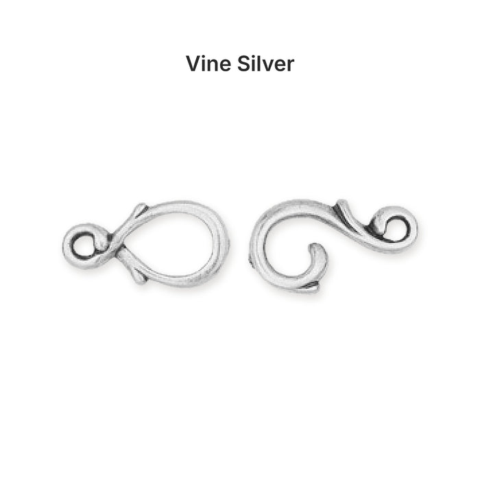 hook eye clasps 08 option vine silver