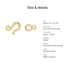 hook eye clasps size details hammered gold