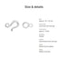 hook eye clasps size details hammered white bronze