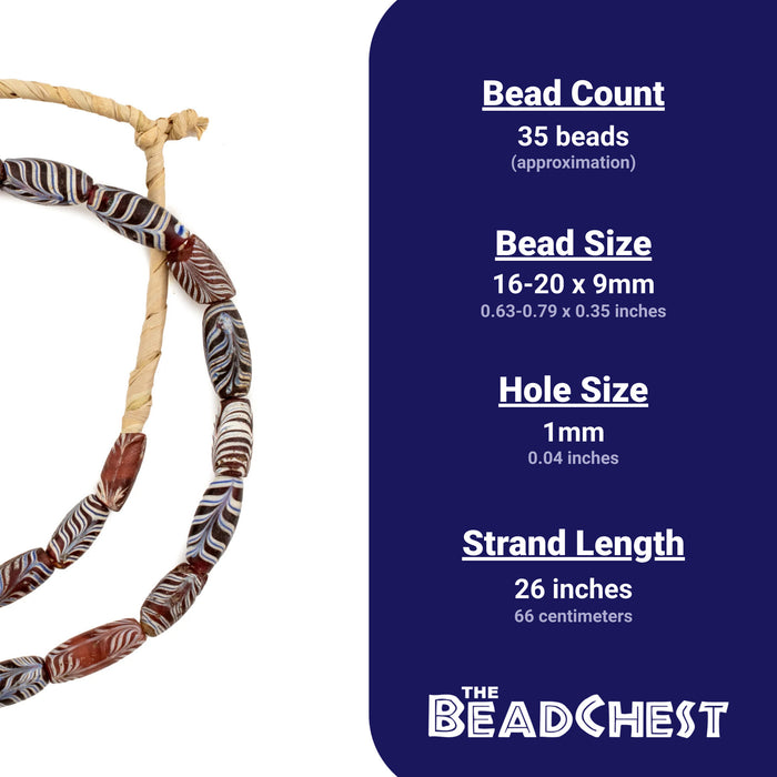 Antique Venetian Feather Beads #16398 - The Bead Chest