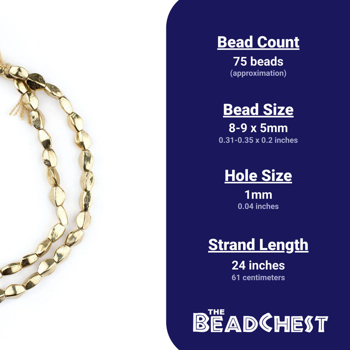 Gold Twisted Nugget Beads - The Bead Chest