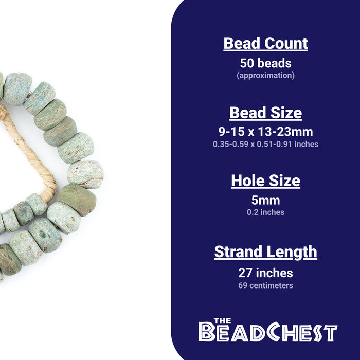 Antique Green Hebron Kano Beads (Natural) - The Bead Chest