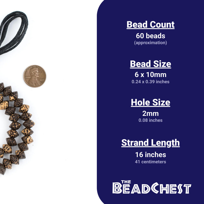 Cheetah Wood Saucer Beads (10mm) - The Bead Chest