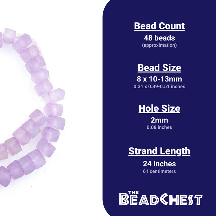 Candied Purple Faceted Recycled Java Sea Glass Beads - The Bead Chest