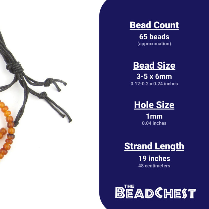 Amber Cylindrical Horn Beads (6mm) - The Bead Chest