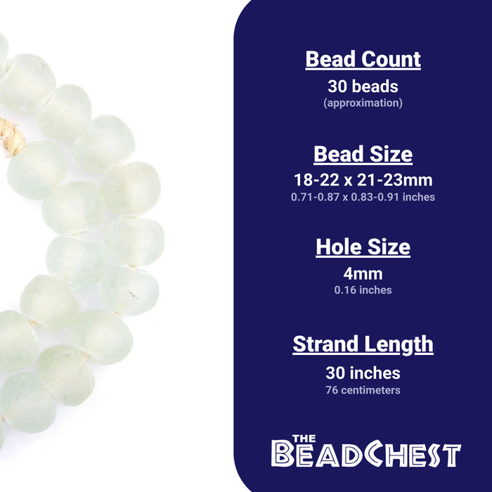 Jumbo Clear Recycled Glass Beads (23mm) - The Bead Chest