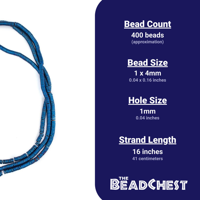 Blue Hematite Interlocking Snake Beads (4mm) - The Bead Chest