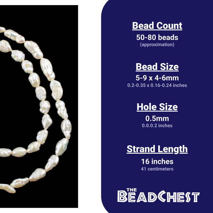 Vintage Japanese Rice Pearl Beads (5mm)