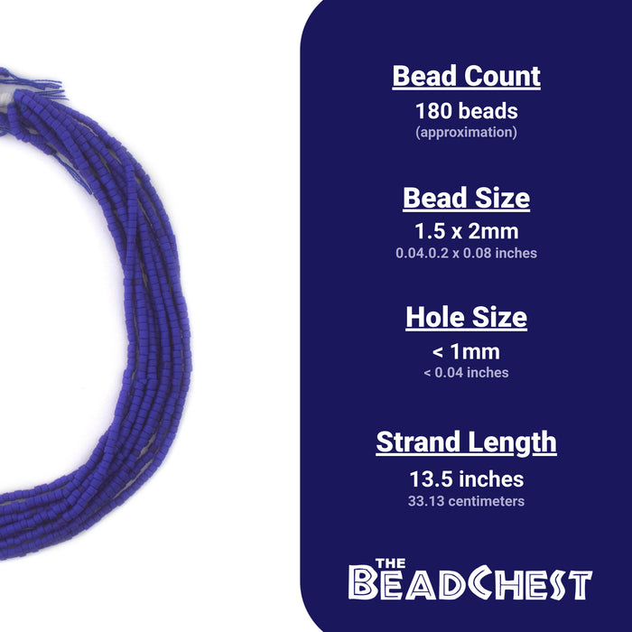 Blue Afghan Tribal Seed Beads (10 Strands) - The Bead Chest
