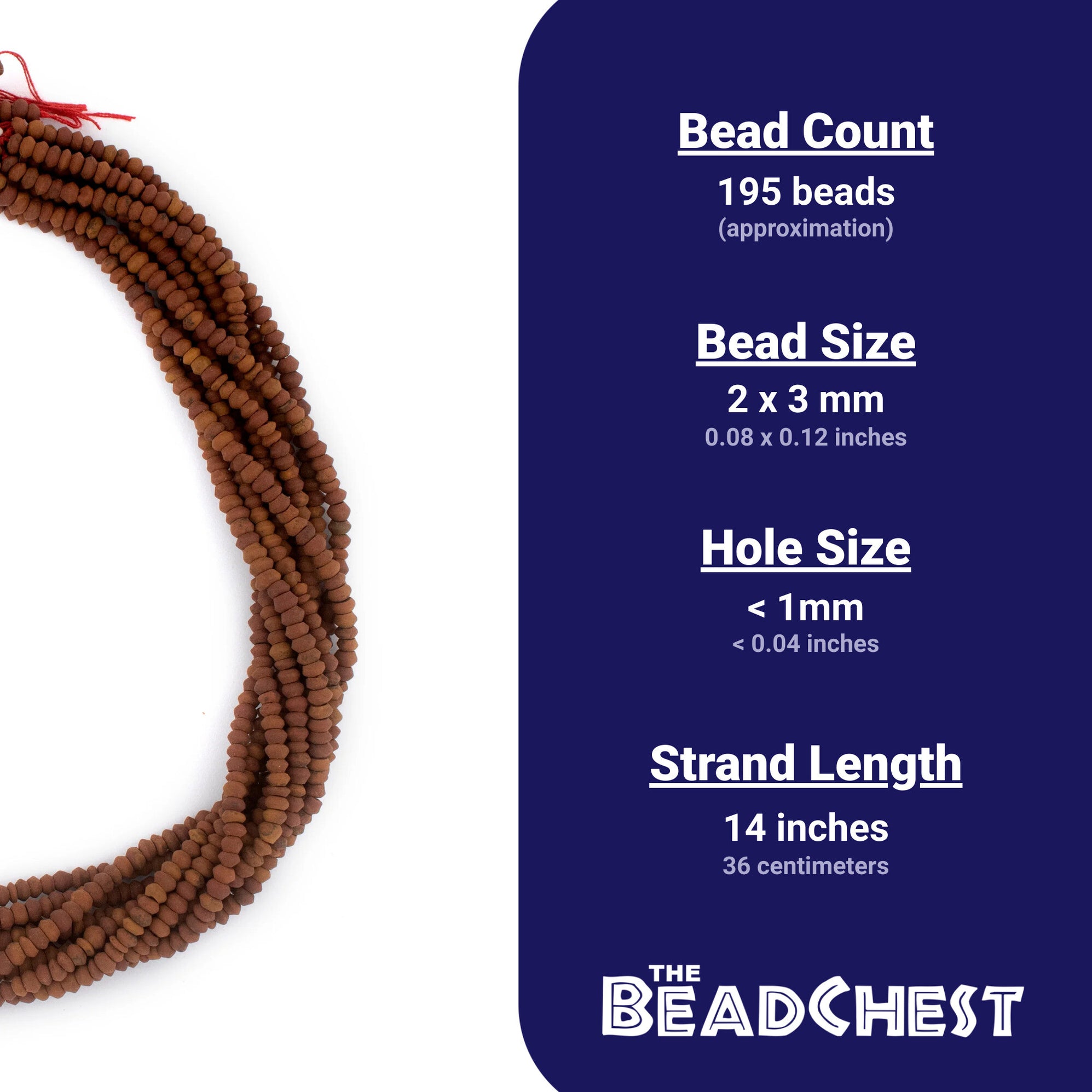 Brown Jade Compressed Bicone Heishi Beads (3mm) — The Bead Chest