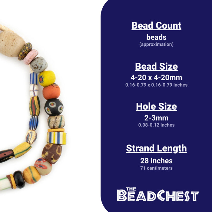 Mixed Antique Venetian Trade Beads #12943 - The Bead Chest