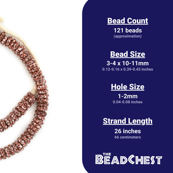 Cheetah Fused Rondelle Recycled Glass Beads (11mm) - The Bead Chest