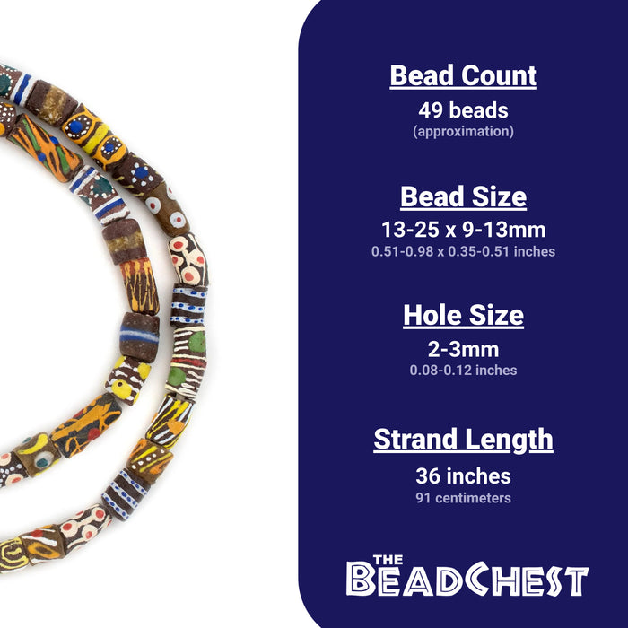 Brown Medley Krobo Beads - The Bead Chest