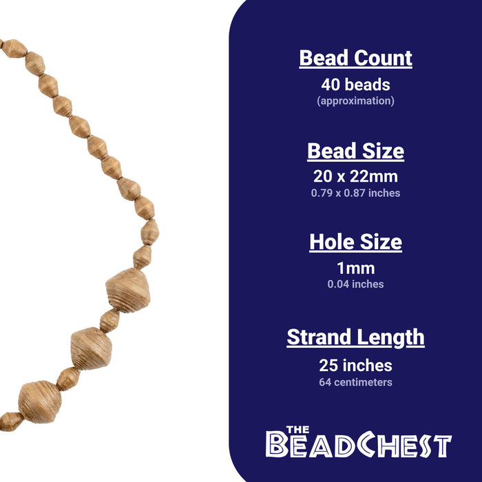 Brown Recycled Paper Beads from Uganda (Large) - The Bead Chest
