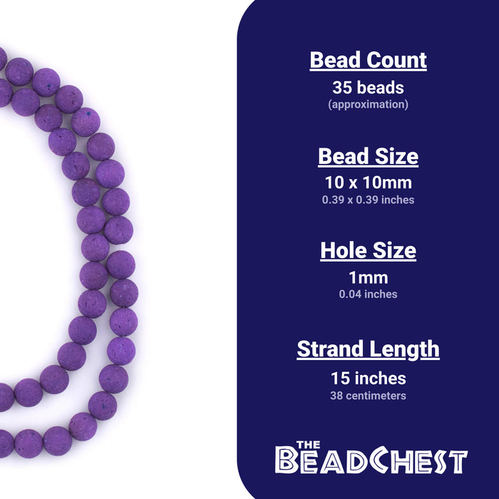 Round Purple Ball Beads (10mm) - The Bead Chest