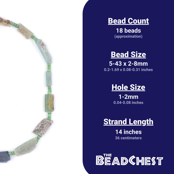 Flat Roman Glass Tube Beads - The Bead Chest
