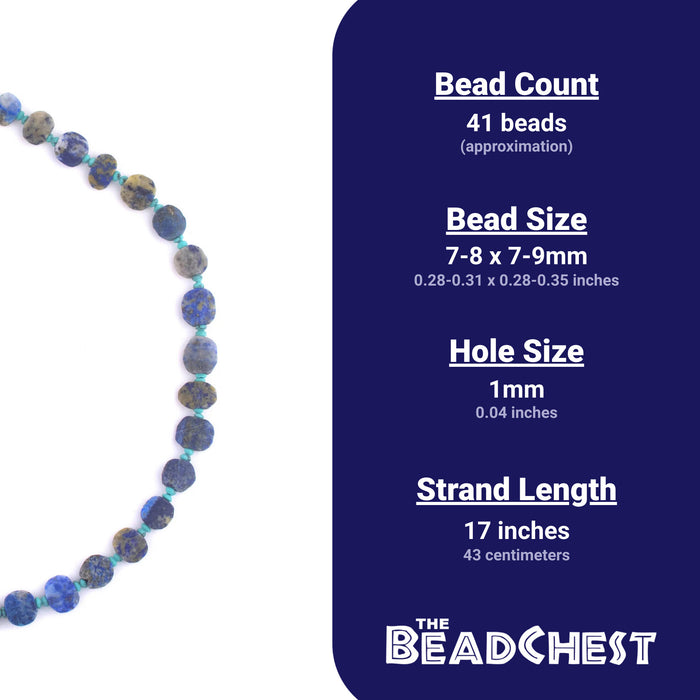 Flat Circular Afghan Lapis Lazuli Beads (8mm) - The Bead Chest