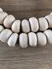 Hidden Gems: Large White Kenya Bone Beads (Broken Strand)