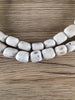 Hidden Gems: Small Rustic Grey Batik Bone Beads (Several Discolored Beads)