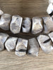 Hidden Gems: Large Grey Faceted Kenya Bone Beads (Several Defective Beads)