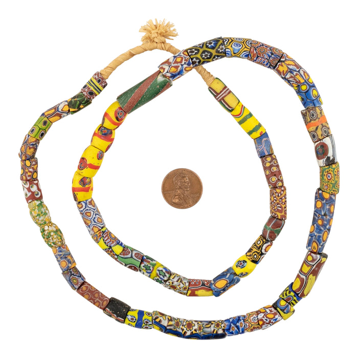 Thin Antique Venetian Millefiori African Trade Beads #20727