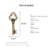 key charms size details brass