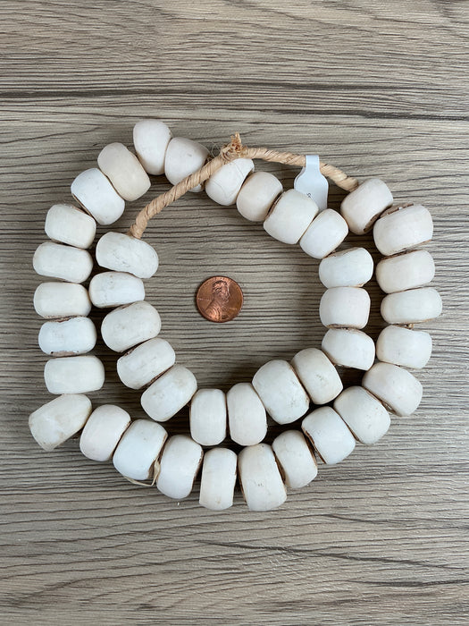 Hidden Gems: White Kenya Bone Beads (Large)