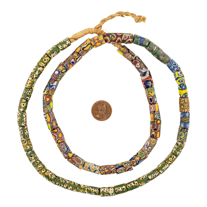 Thin Antique Venetian Millefiori African Trade Beads #20730