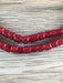 Hidden Gems: Vintage Red Cylindrical White Heart Beads