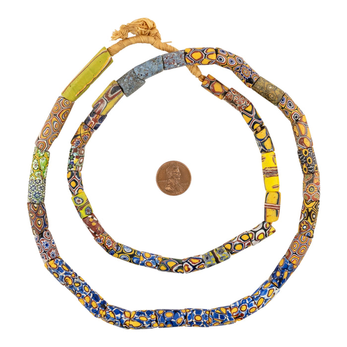 Thin Antique Venetian Millefiori African Trade Beads #20719